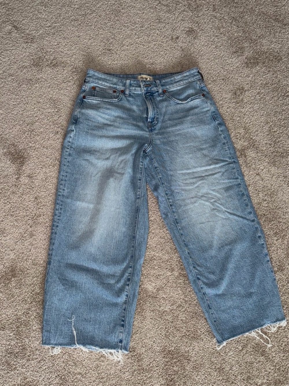 Madewell Light Blue Wide-Leg Cropped Jeans